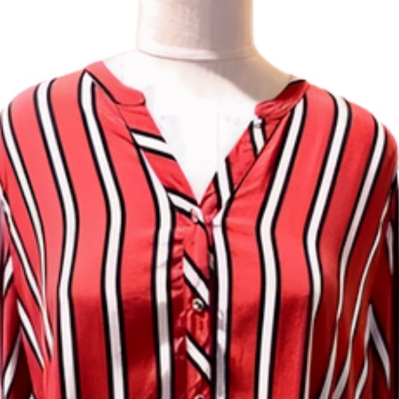Turkish designed Grandi Red and white striped element blouse, size M - Picture 7 of 16